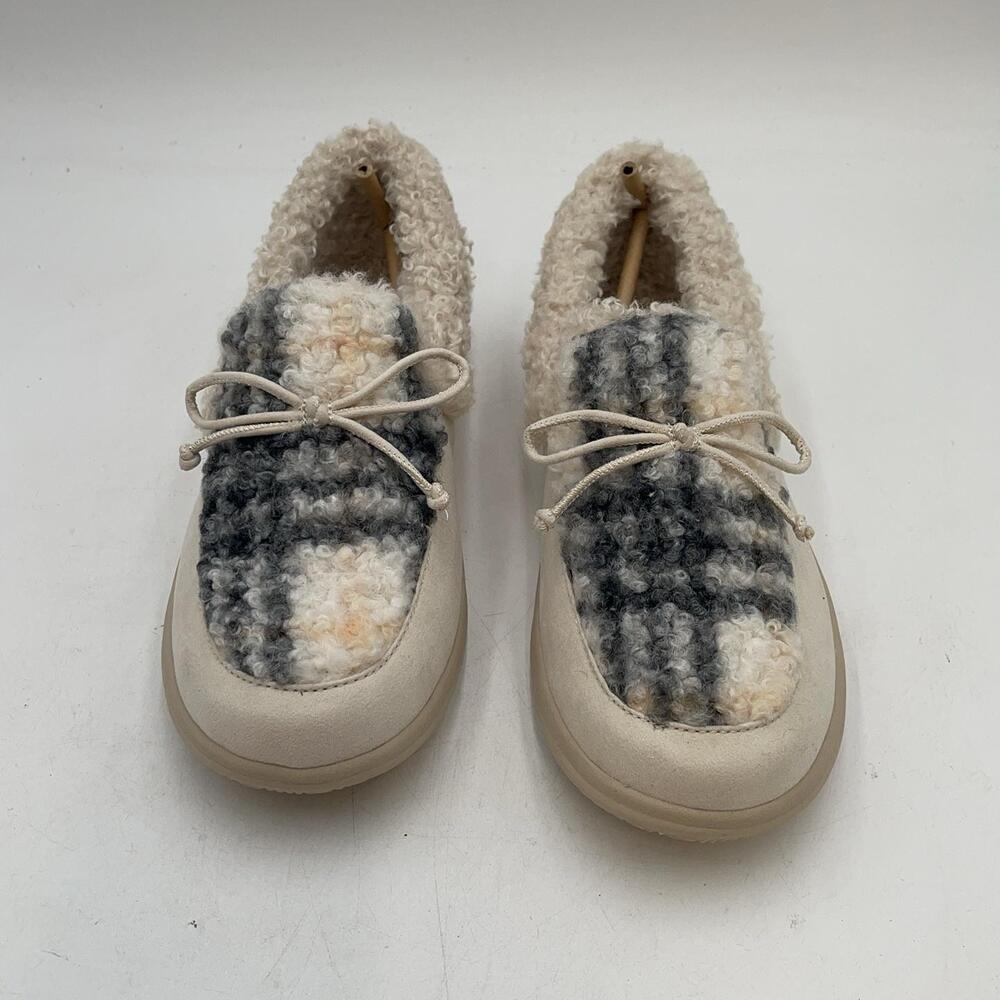 Slippers Womens Claribel Orthotic Supportive Slipper Cream Plaid Shearling 9W